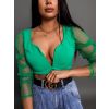 43797 3 zeleny crop top betye s pruhlednymi rukavy