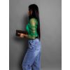 43797 1 zeleny crop top betye s pruhlednymi rukavy
