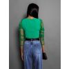 43797 4 zeleny crop top betye s pruhlednymi rukavy