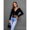 Čierny crop top TINNIE so zaväzovaním