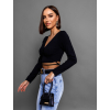 Čierny crop top TINNIE so zaväzovaním