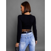 Čierny crop top TINNIE so zaväzovaním
