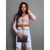 Staroružový crop top TINNIE so zaväzovaním