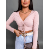 Staroružový crop top TINNIE so zaväzovaním