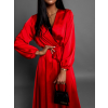 Červené elegantné šaty WOMAN s dlhým rukávom