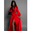 44121 cervene elegantni saty woman s dlouhym rukavem