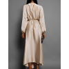 Svetlo béžové elegantné šaty WOMAN s dlhým rukávom
