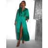 44253 zelene elegantni saty woman s dlouhym rukavem