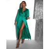 44253 10 zelene elegantni saty woman s dlouhym rukavem