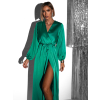 44253 12 zelene elegantni saty woman s dlouhym rukavem