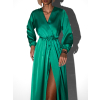 Zelené elegantné šaty WOMAN s dlhým rukávom