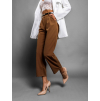 44748 2 hnede elegantni kalhoty gross s paskem