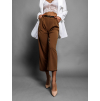 44748 4 hnede elegantni kalhoty gross s paskem