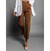 44748 3 hnede elegantni kalhoty gross s paskem