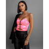 Ružový nariasený top CORBIN s prestrihmi