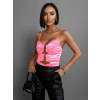 Ružový nariasený top CORBIN s prestrihmi