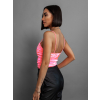 Ružový nariasený top CORBIN s prestrihmi