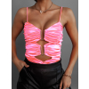 Ružový nariasený top CORBIN s prestrihmi