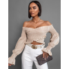 44802 bezovy crop top acrid s volanky