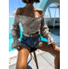 44802 5 bezovy crop top acrid s volanky