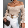 44802 3 bezovy crop top acrid s volanky