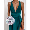 45423 13 petrolejove elegantni saty katie s vazanim