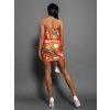 45207 4 oranzove elegantni saty guacana s kvetinovym vzorem