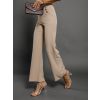 Béžové elegantní kalhoty CANDYFLO se zlatými knoflíky (Veľkosť L)