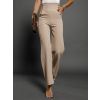 Béžové elegantní kalhoty CANDYFLO se zlatými knoflíky (Veľkosť L)