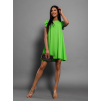 45591 1 neonove zelene elegantni saty variety s volanky