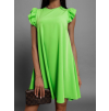 45591 3 neonove zelene elegantni saty variety s volanky