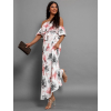 45321 bile elegantni saty amona s kvetinovym vzorem