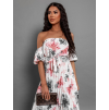 45321 2 bile elegantni saty amona s kvetinovym vzorem
