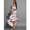45321 3 bile elegantni saty amona s kvetinovym vzorem