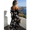 45405 3 cerne elegantni saty amona s kvetinovym vzorem