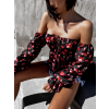 46959 3 cerna halenka hajima s kvetinovym vzorem