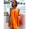 Oranžové volánikové šaty GLASSY voľného strihu
