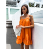 Oranžové volánikové šaty GLASSY voľného strihu