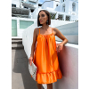 Oranžové volánikové šaty GLASSY voľného strihu