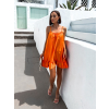 Oranžové volánikové šaty GLASSY voľného strihu