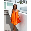 Oranžové volánikové šaty GLASSY voľného strihu