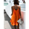 Oranžové volánikové šaty GLASSY voľného strihu