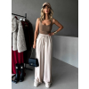 46701 bezove elegantni kalhoty coral s rozsirenymi nohavicemi