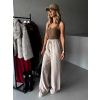46701 2 bezove elegantni kalhoty coral s rozsirenymi nohavicemi