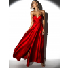 Červené elegantné šaty PATILLA s rázporkom