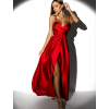 Červené elegantné šaty PATILLA s rázporkom