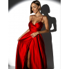 47265 8 cervene elegantni saty patilla s rozparkem
