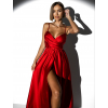 Červené elegantné šaty PATILLA s rázporkom