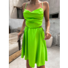 Svetlo zelené lesklé elegantné šaty JEWELRY s prestrihmi