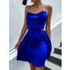 Kráľovsky modré lesklé elegantné šaty JEWELRY s prestrihmi
